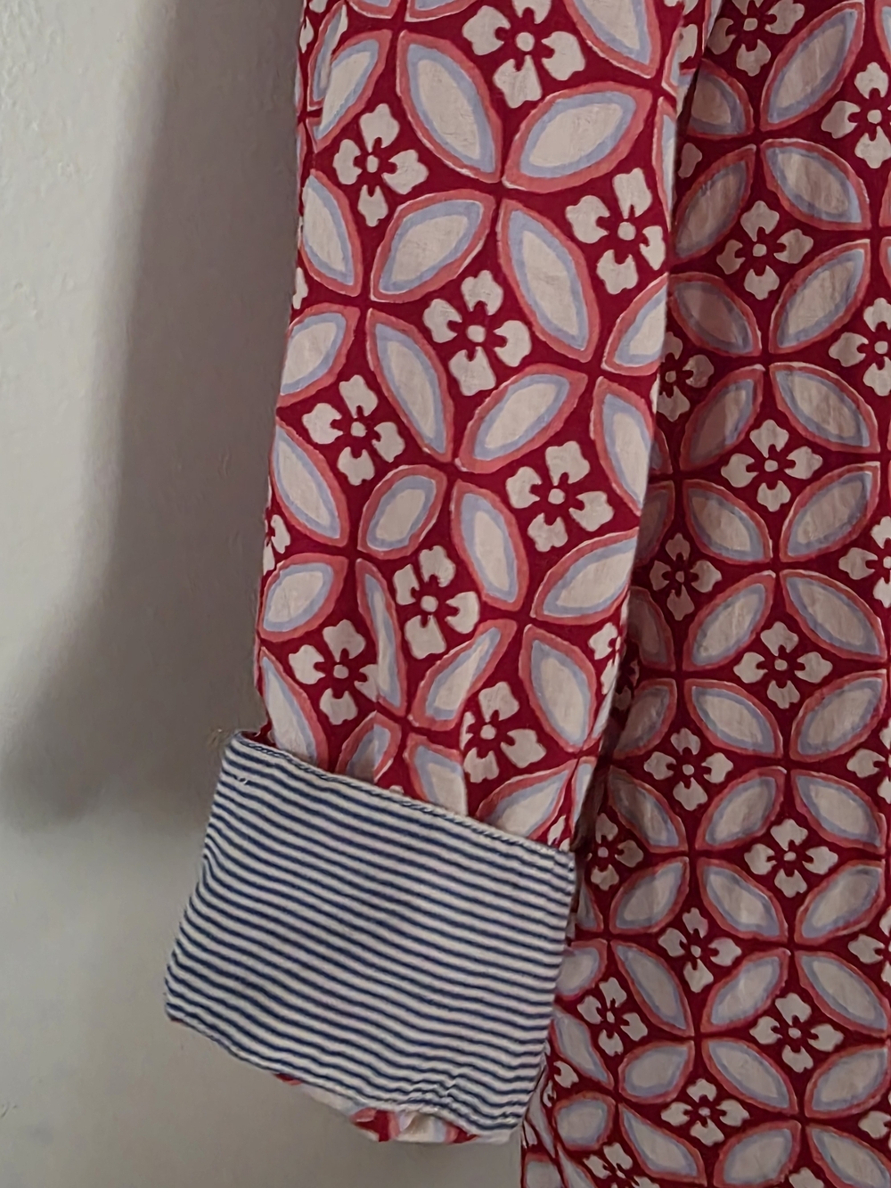 Liza Byrd Red, White and Blue Geometric Button-Up - Picture 5 of 9